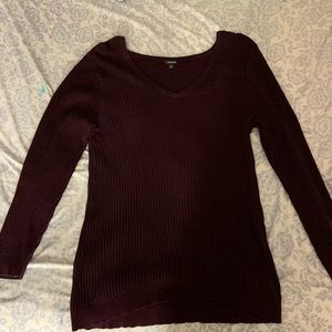 Plus Size Torrid V Neck Burgundy Sweater